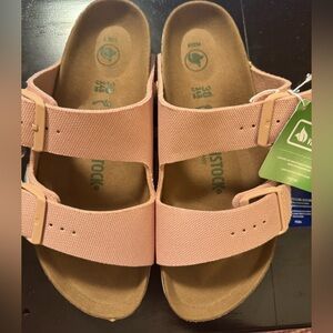 Birkenstock Two-Strap Slide Sandal -Arizona Canvas Size 7 NWT - spring ready